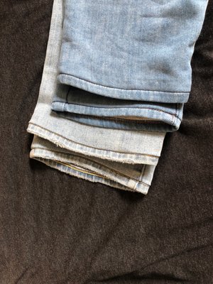 Jeans hemmed & kept the original stitch!