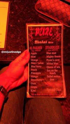 Hookah Menu