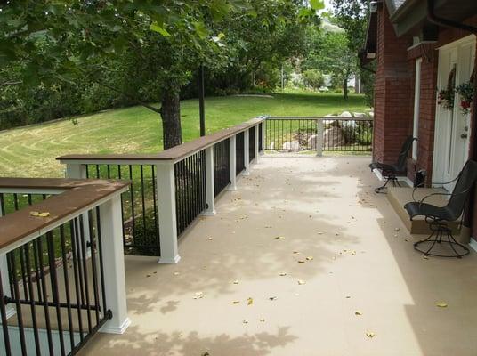 Waterproof deck with Custom railing.