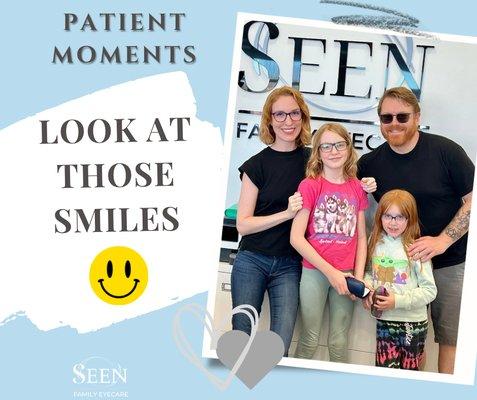 Patient moments - look at this fabulous family sporting their new frames!