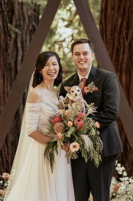 The flowers on our wedding day