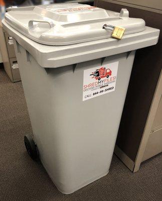 64 gallon document bin.