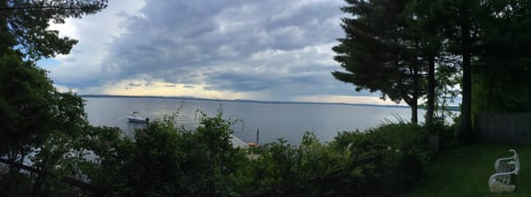 Looking over Sebago just before a storm rolls through.