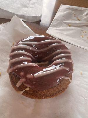 Blackberry glazed vegan and gluten free donut