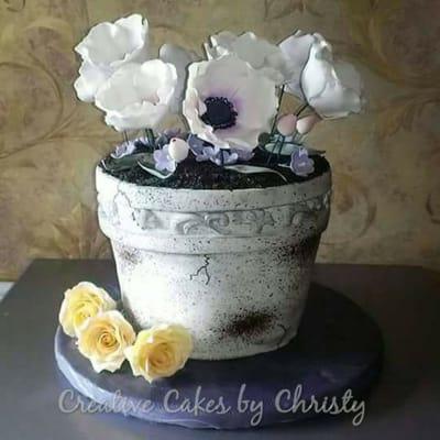 Flower pot cake