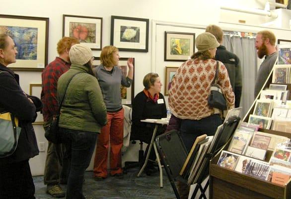 The public visits the Art Circle during an ArtWalk. ©Connie Springer