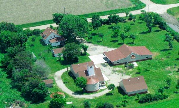 Arial view of Barn Candle Company, Hastings, NE