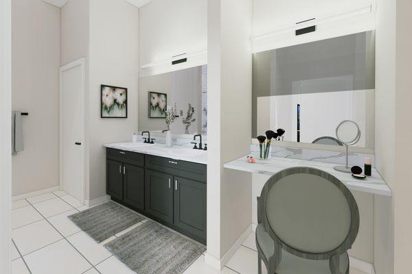 Residences at 55 - Model Rendering - Bathroom