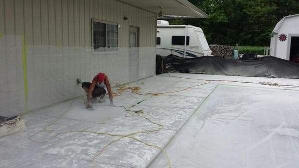 The concrete around this pool was 5000 PSI and got very hot in the direct sun.  You could not walk on it barefooted and mats ...