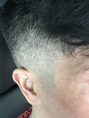 Right side of my botched haircut!