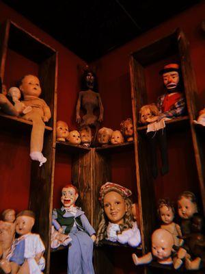 Creepy dolls in the haunted room