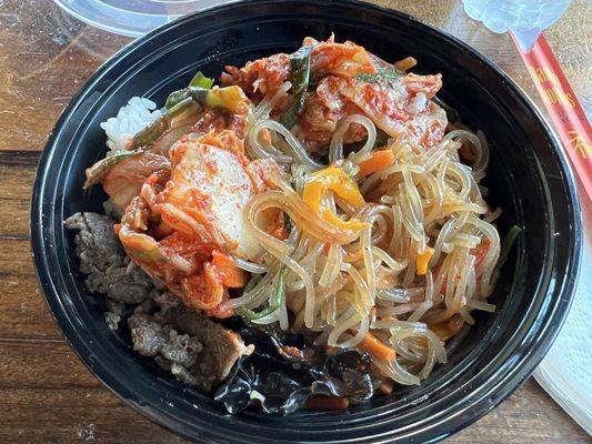 Japchae with beef bulgogi