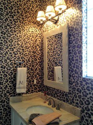 Who does not love an animal print wallpaper?  Giant leopard print is timeless.