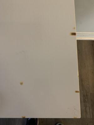 Burn marks on desk first room