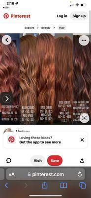 Hair extension auburn colors