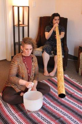 Sound Healing is a therapy that uses voice and sacred instruments to help restore balance to the body.