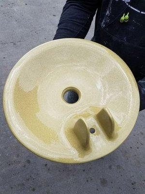 100% Pure Brass Thermal Spray to restore NYC Drinking Fountains. Urethane Clear for protection.