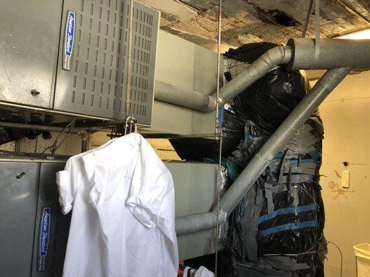 pipe burst in basement of home