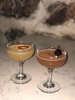 Gold Rush & Jack Rose drinks