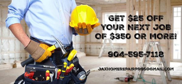 Get $25 off of $350...Call Today!