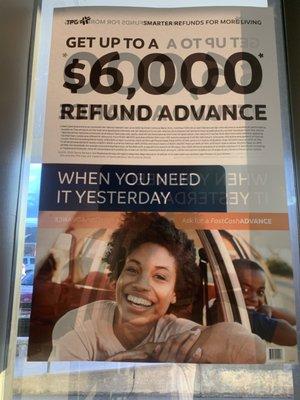 Refund Anticipation Loan up to $6,000 in 24/48 hours