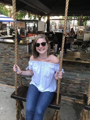 One of the bar swings at the Treehouse Patio Bar.