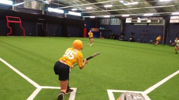 Indoor field.