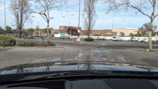 I had to use the wiper to dry off the windshield.  And driving down I-80 took care of the remaining drying project.