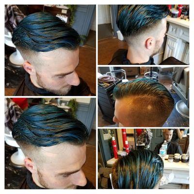 Men's haircut and color. fantasy color