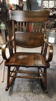 After photo of beautiful Rocker stripped and refinished