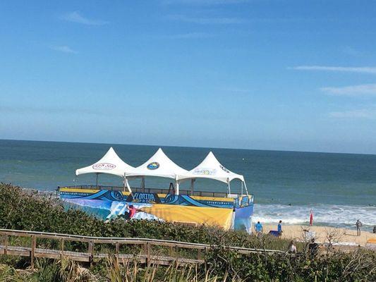 Eventmakers provided tents for this surfing competition, right on the beach!