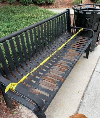 Instead of replacing benches, they sat like this for 7 months.  Ghetto.  The Hamptons at Palm Beach Gardens