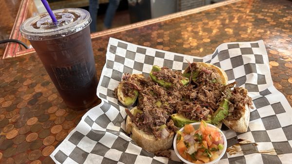 Yummy brisket avocado toast!