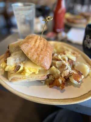 The Breakfast Cuban and home fries