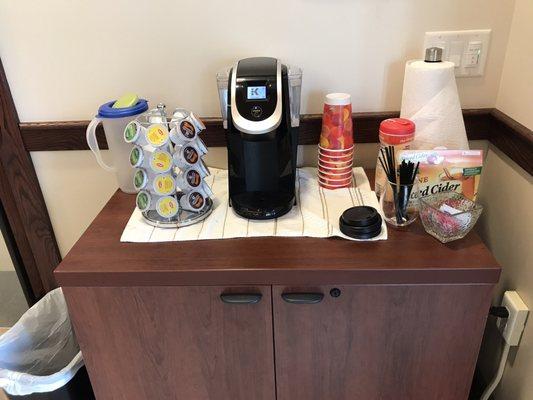 A nice coffee station in the lobby