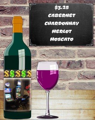 Enjoy a glass of wine for only $3.25