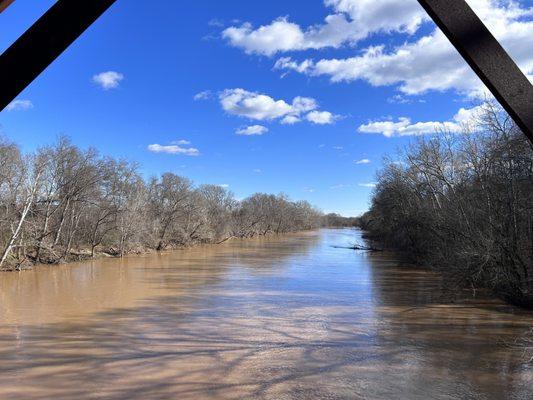 Staunton (Roanoke) River through the bridge