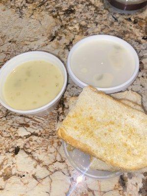 garlic bread & creamy potato soup