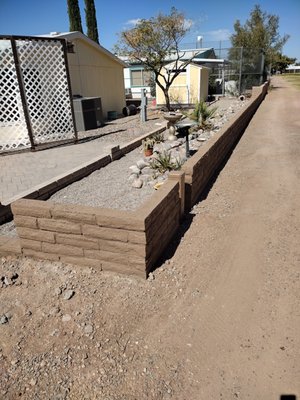 Slump block wall in Florence Gardens