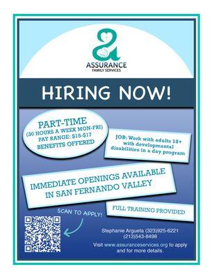 Now hiring!!