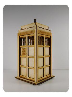 LazerModels Police Box Wood Model Kit