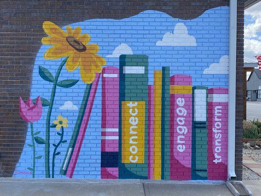 Mural 2 of 2 showing HIVE Library's mission created from strategic planning initiative with community stakeholders.