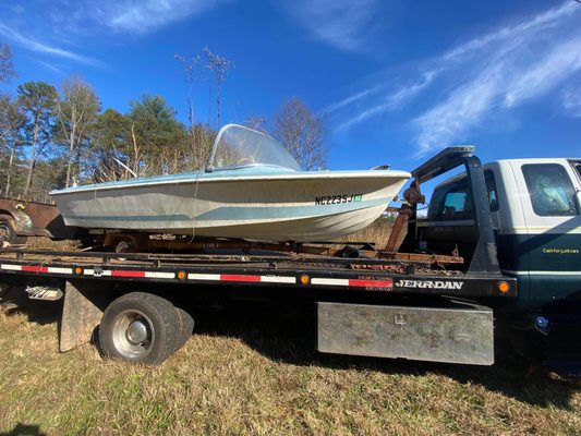 Hauling a boat