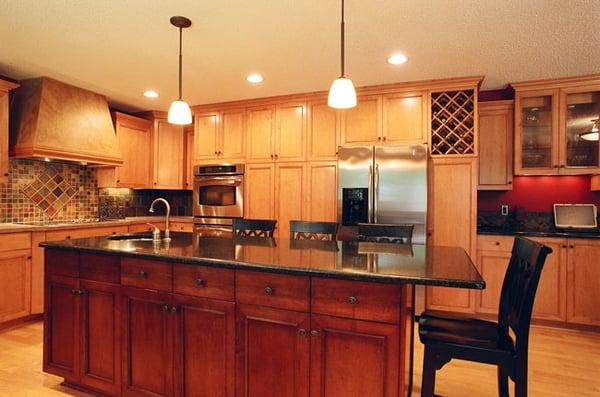 Traditional kitchen remodel with island and stainless steel appliances