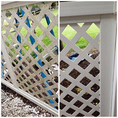 Vinyl fence cleaning