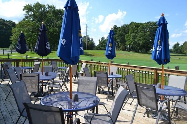 Outside patio overlooking the golf course