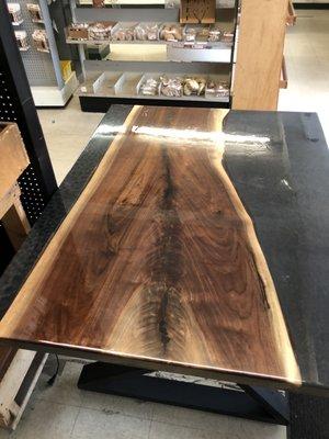 Live wood table.