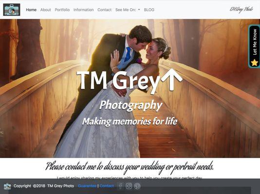 This is a promotional website created for a local wedding photographer,