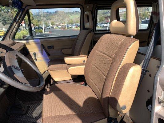 Front van seats reupholstered