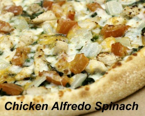 Chicken Alfredo Spinach Pizza